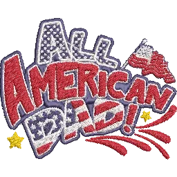 All-American-Dad-USA-Flag - Embroidery Design