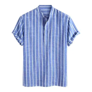 Coastal Linen Striped Short Sleeve Shirt