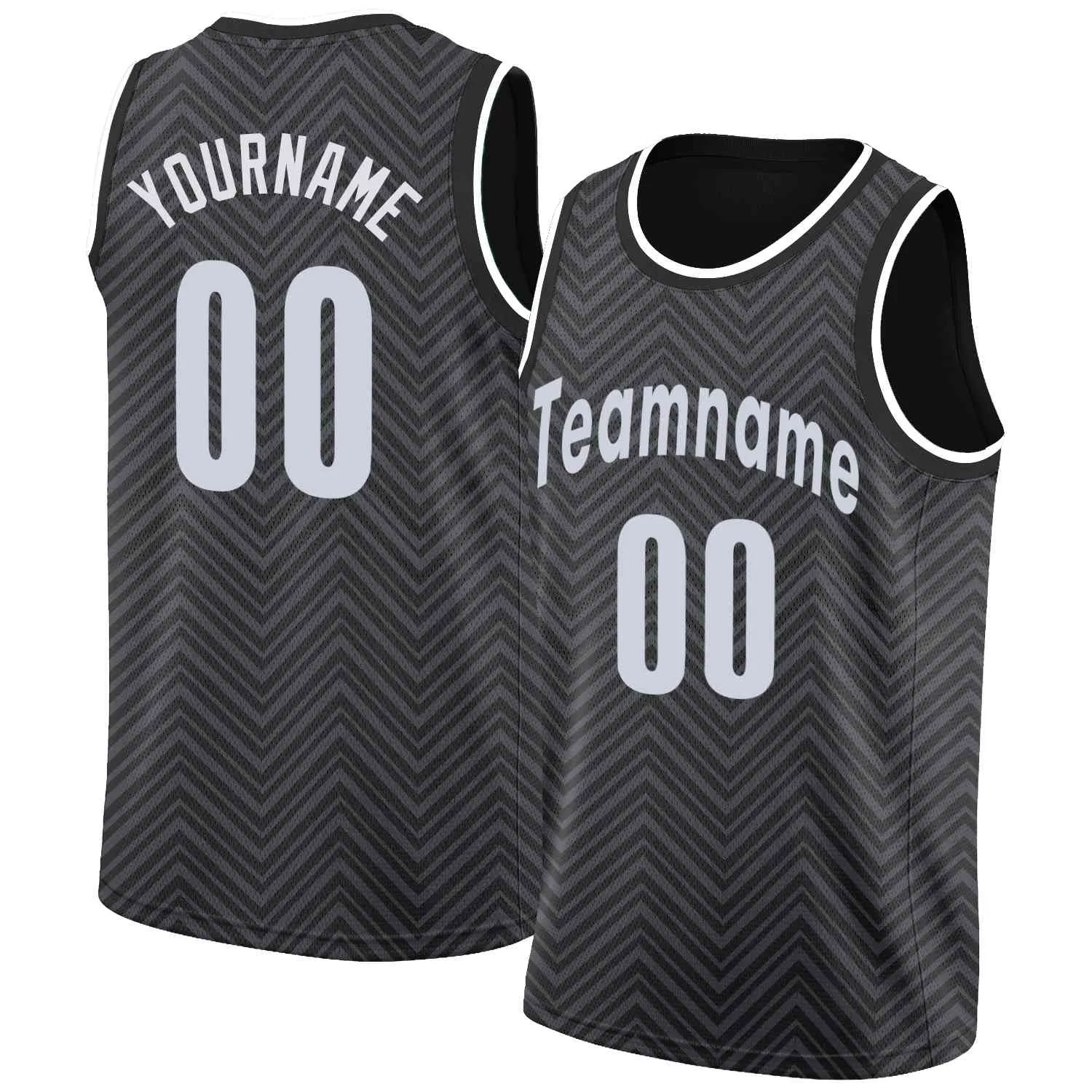 Custom  Black White Classic Tops Mesh Sport Basketball Jersey