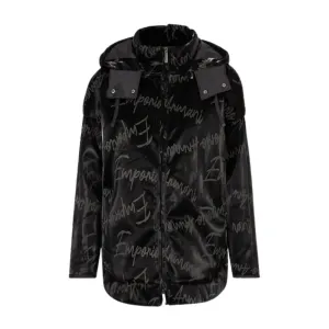 Emporio Armani All-Over Logo Black Vinyl Jacket