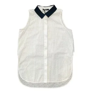 Girls White Sleeveless Shirt