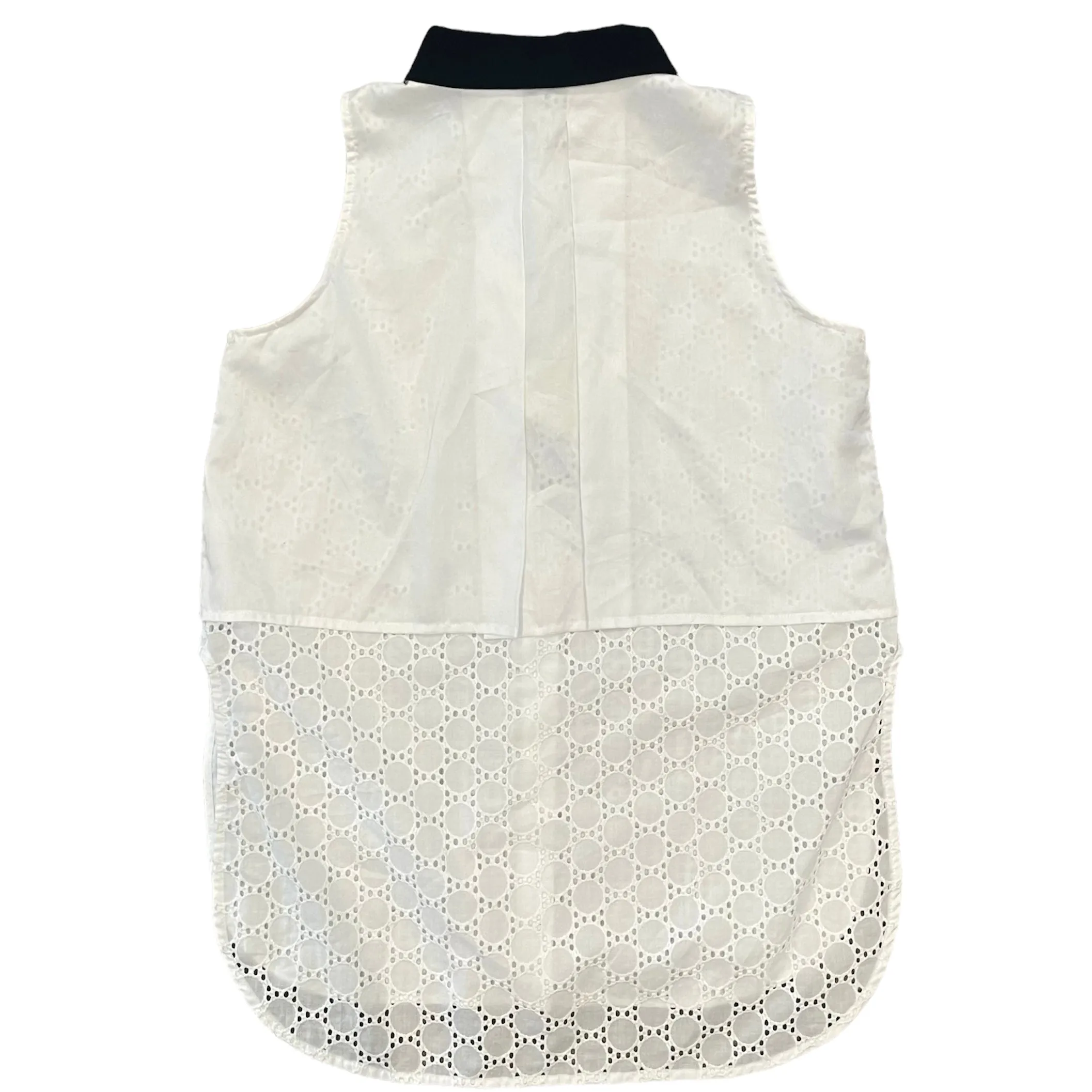 Girls White Sleeveless Shirt