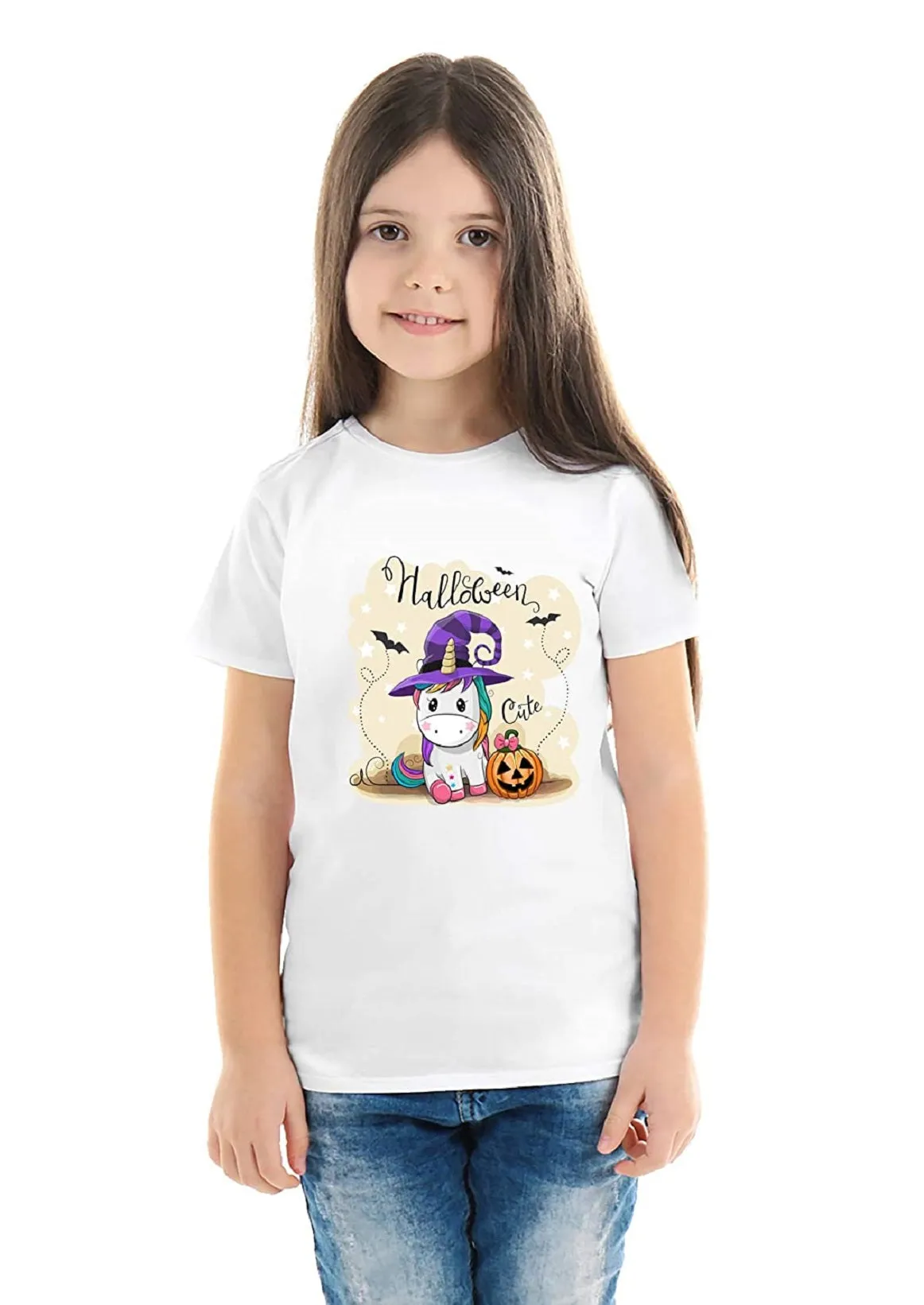 Halloween T-Shirts Dress For Girls H6