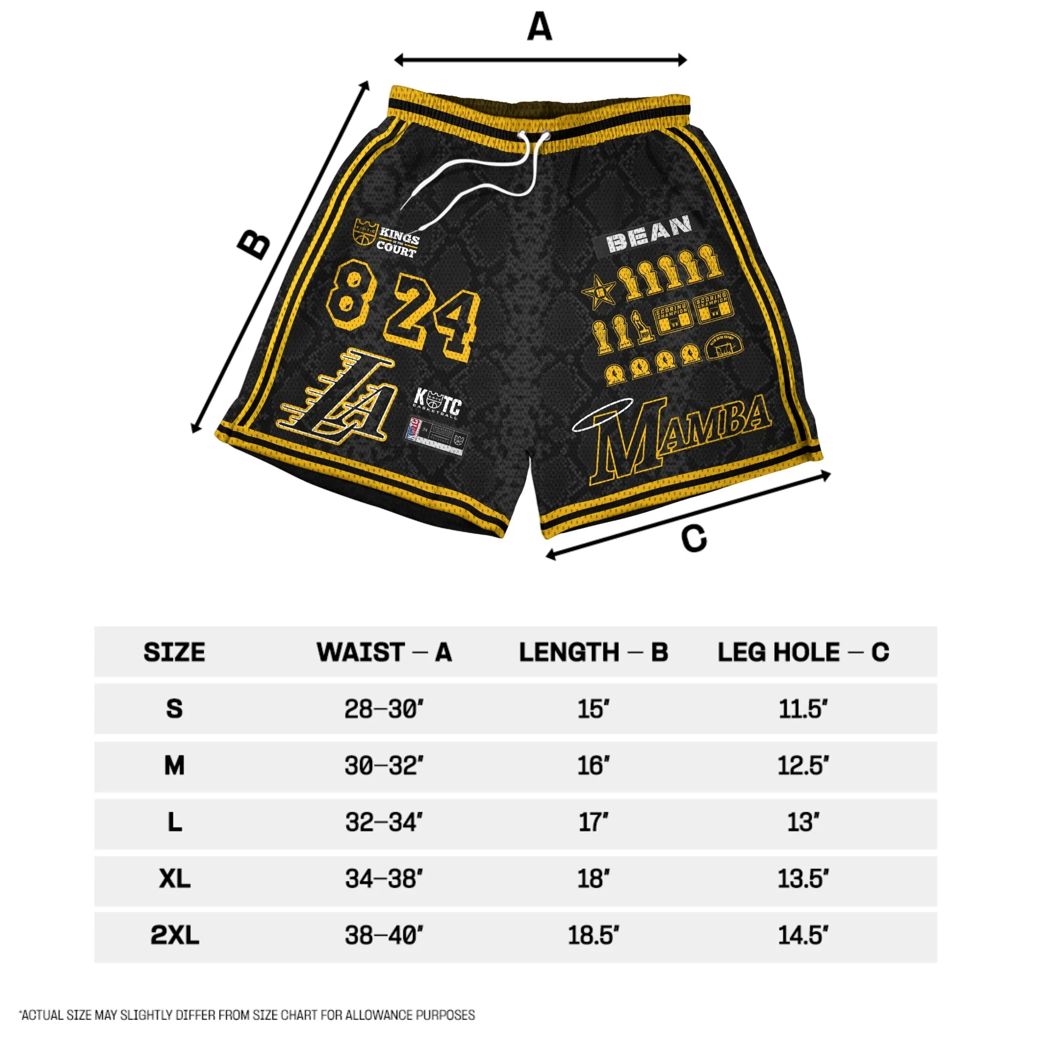 Kings of the Court Mamba Swingman Mesh Shorts Mamba Day 8/24 Collection