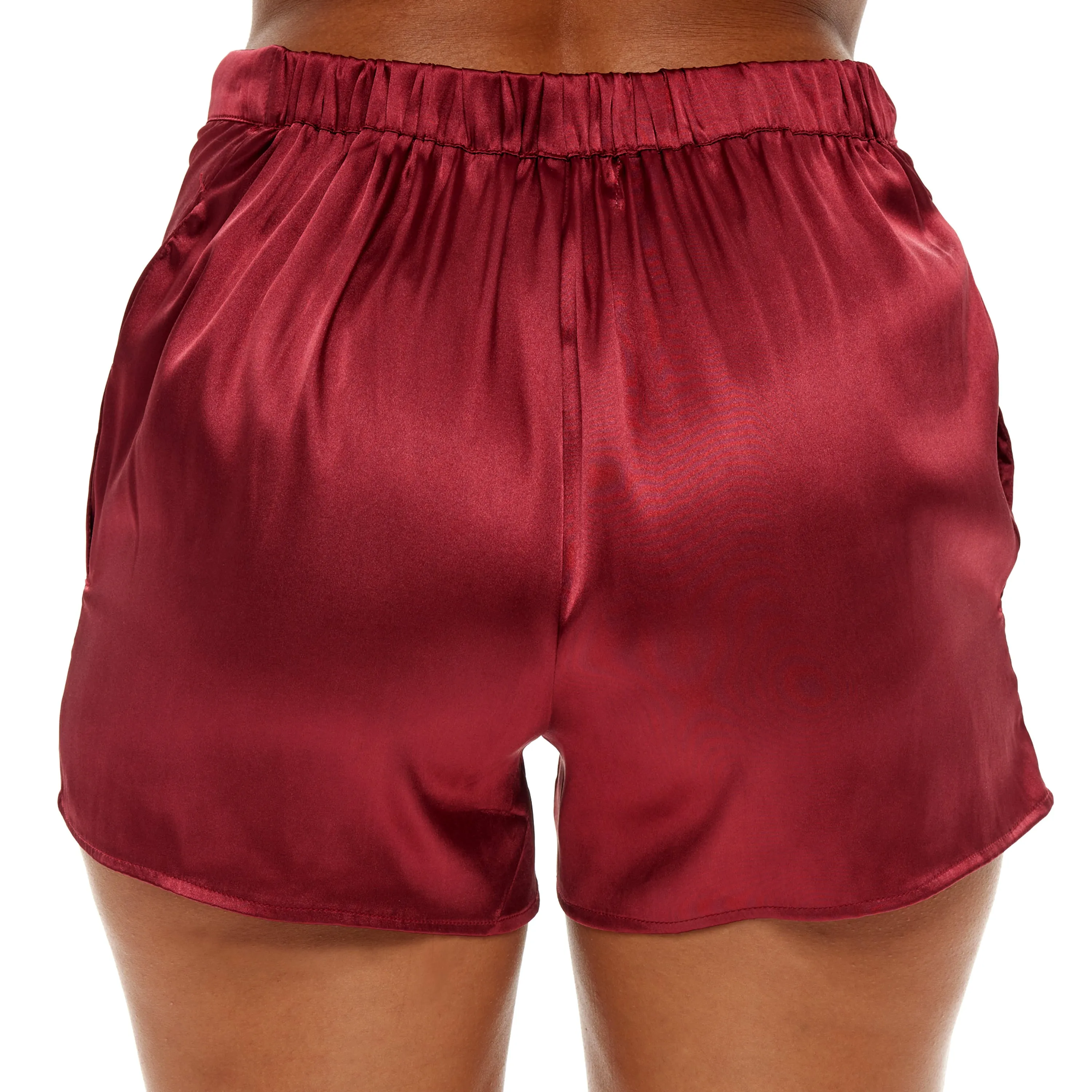 Lady Boxers with Pockets, Pack of 3 Women's Satin Boxers with Drawstring, Sleep Shorts