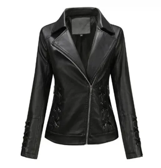 Leather Jacket Spring Autumn Fashionable Leather Clothing Women Coat Premium Leather Jacket Lapel Collar Elegant Trend Coats