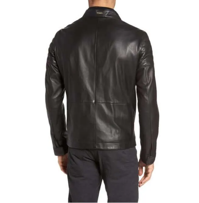 Men Black Biker Jacket, Men Fashion Motorcycle Leather Jacket, Men Jackets