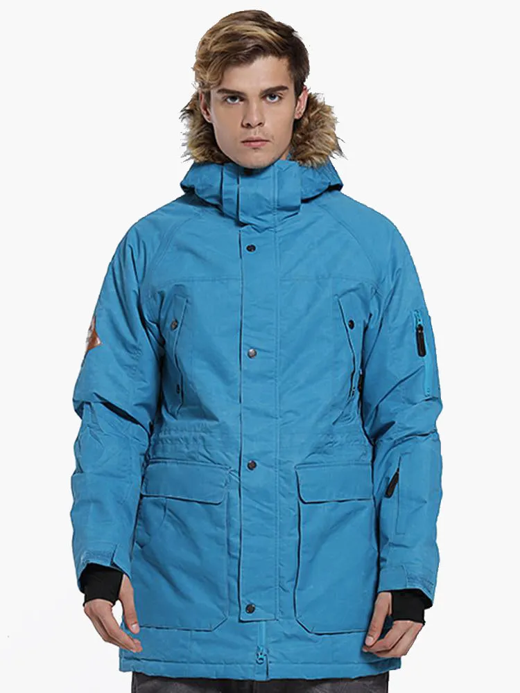 Men's Blue Waterproof & Windproof Snowboard & Ski Jacket