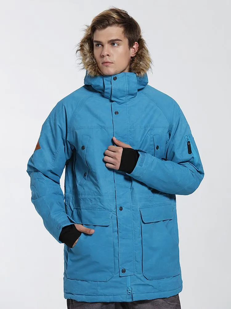 Men's Blue Waterproof & Windproof Snowboard & Ski Jacket