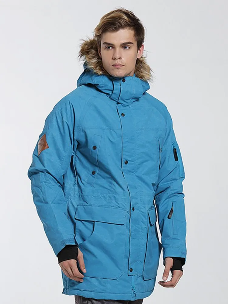 Men's Blue Waterproof & Windproof Snowboard & Ski Jacket