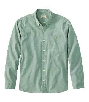 Men's Comfort Stretch Chambray Shirt, Traditional Untucked Fit, Long-Sleeve