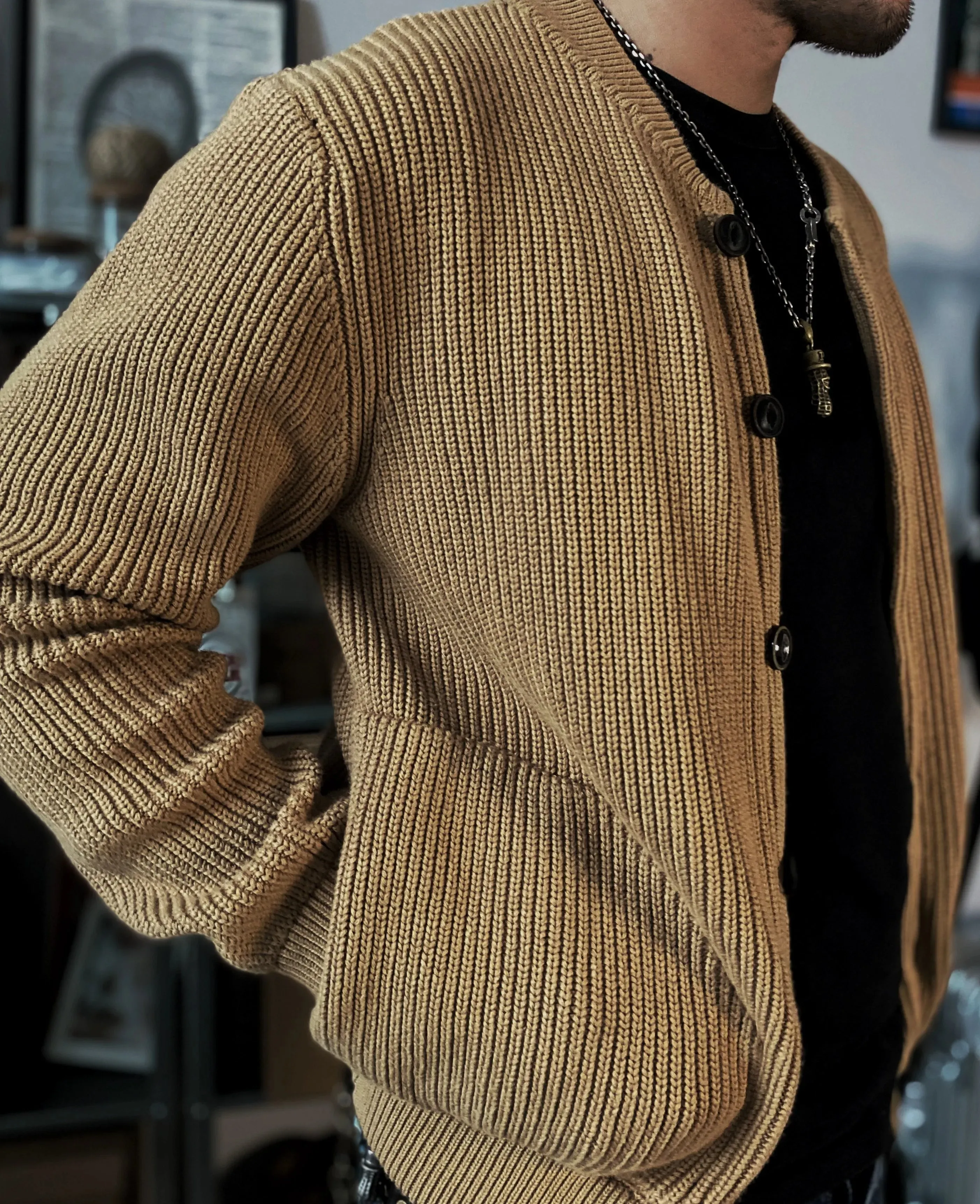 Men's O-neck Knit Cardigan