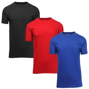 Men's Short Sleeve Crew Neck  Cotton Blend Classic Tee (S-3XL) 3 Pack