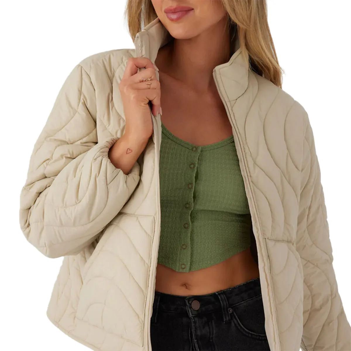 O'Neill Women's Eden Wave Quilted Zip Jacket