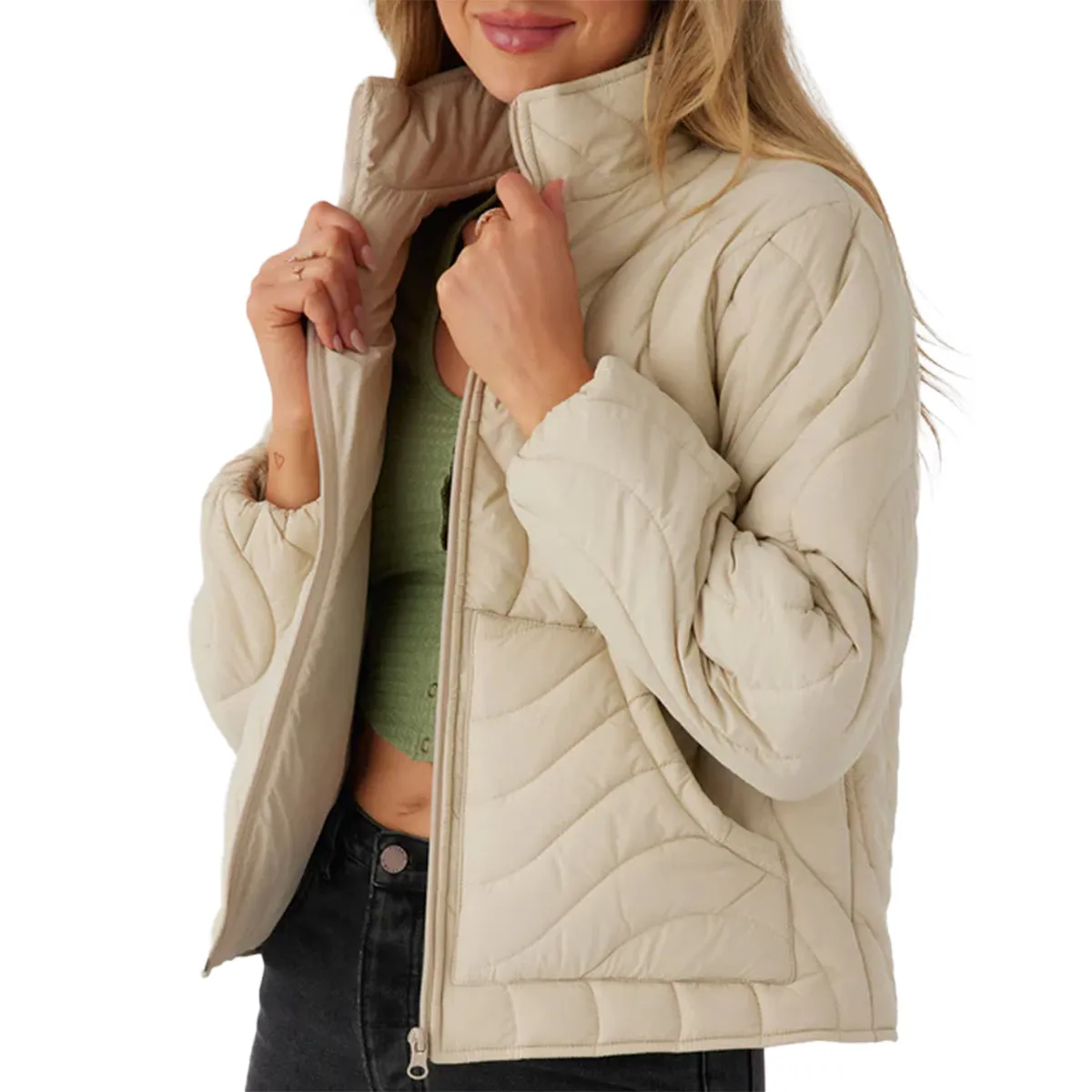 O'Neill Women's Eden Wave Quilted Zip Jacket