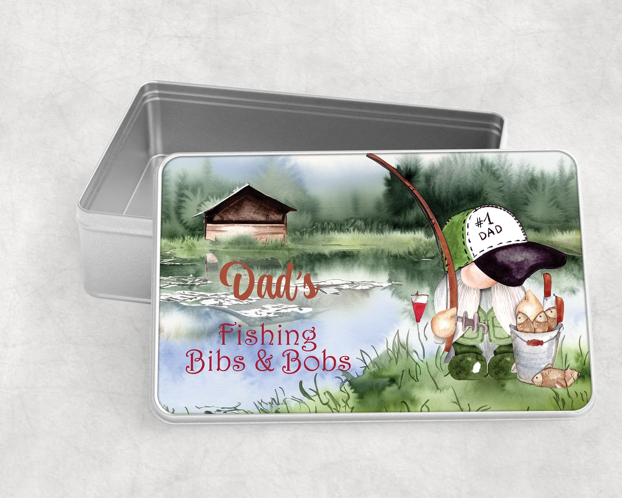 Personalised Storage Tin, Dad's Fishing