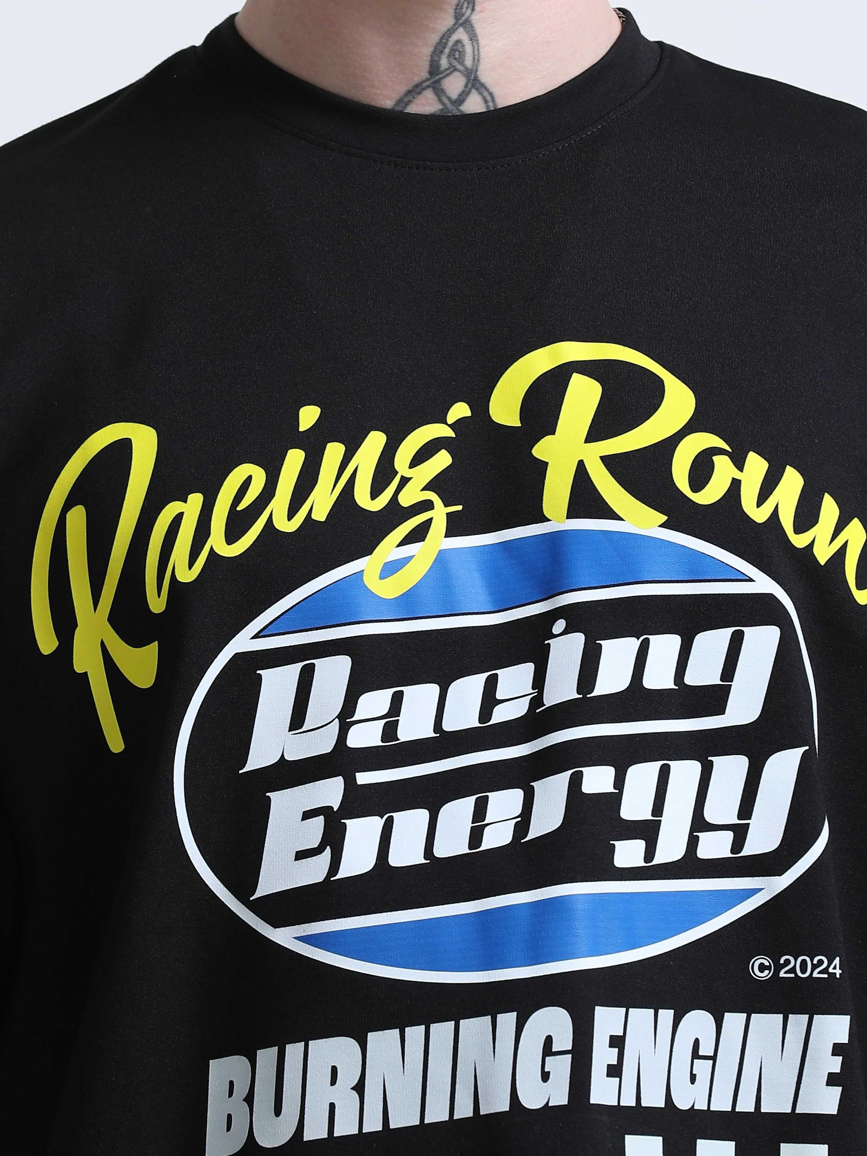 Racing Printed T-Shirt Black