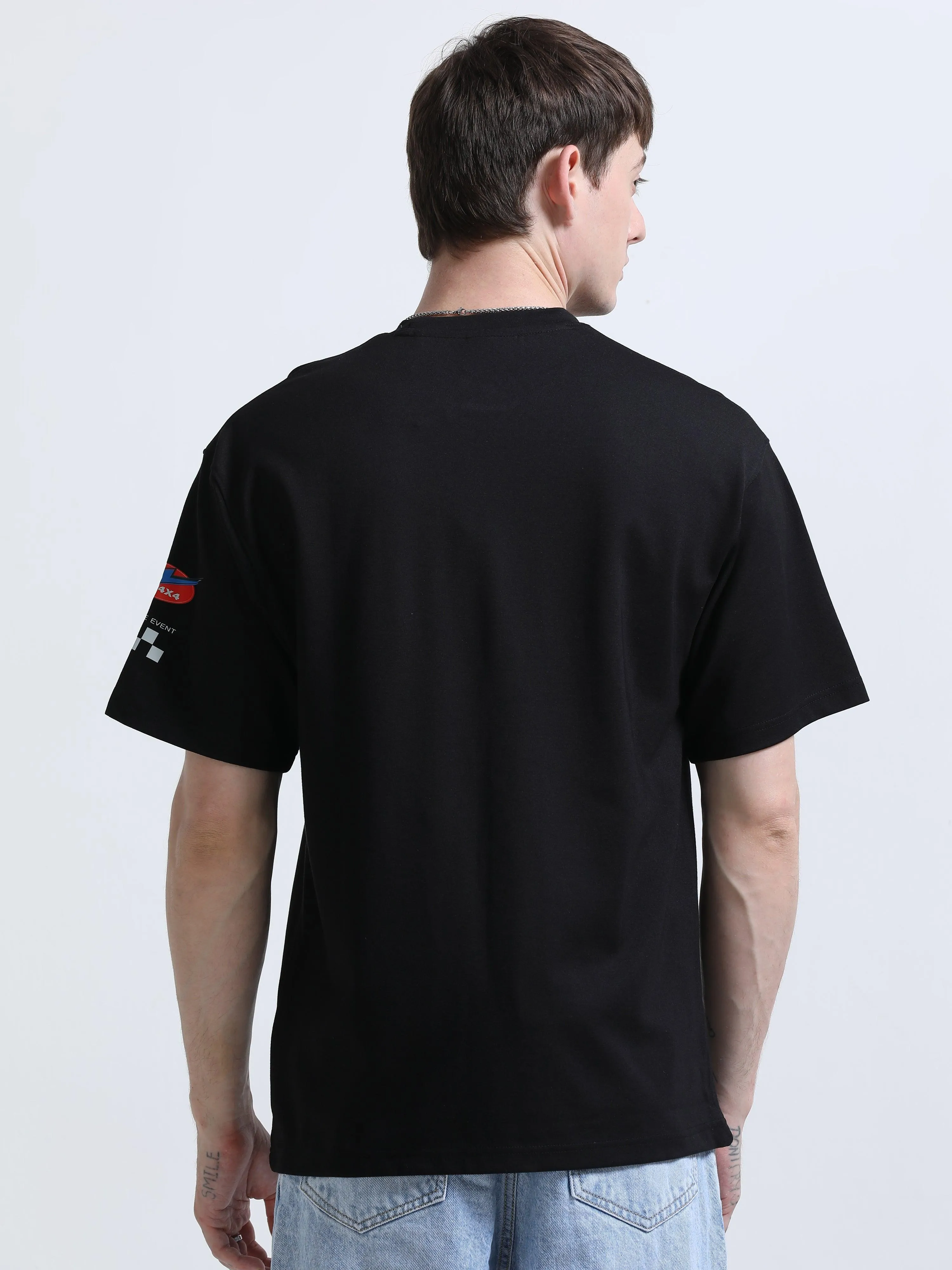 Racing Printed T-Shirt Black