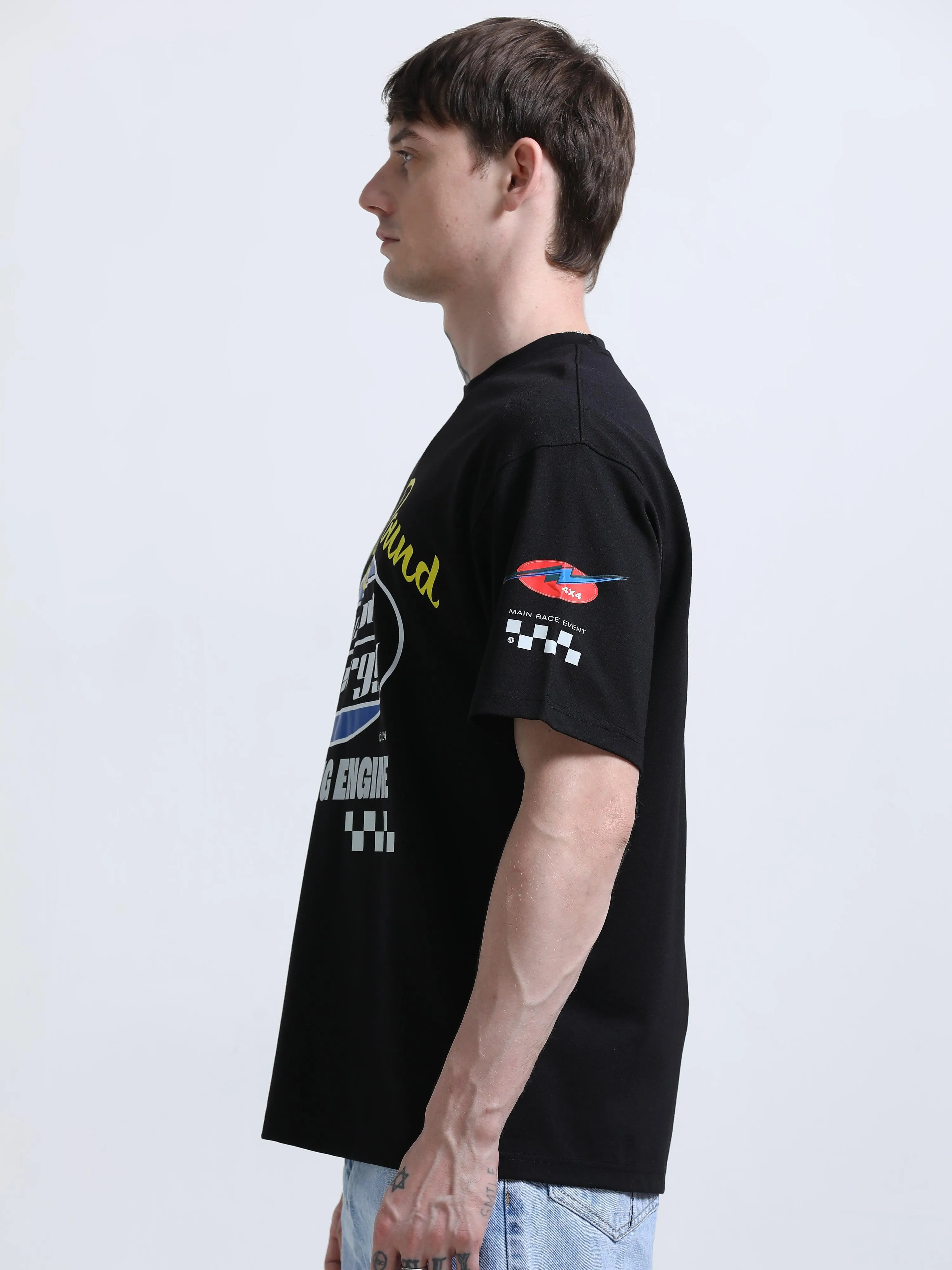 Racing Printed T-Shirt Black