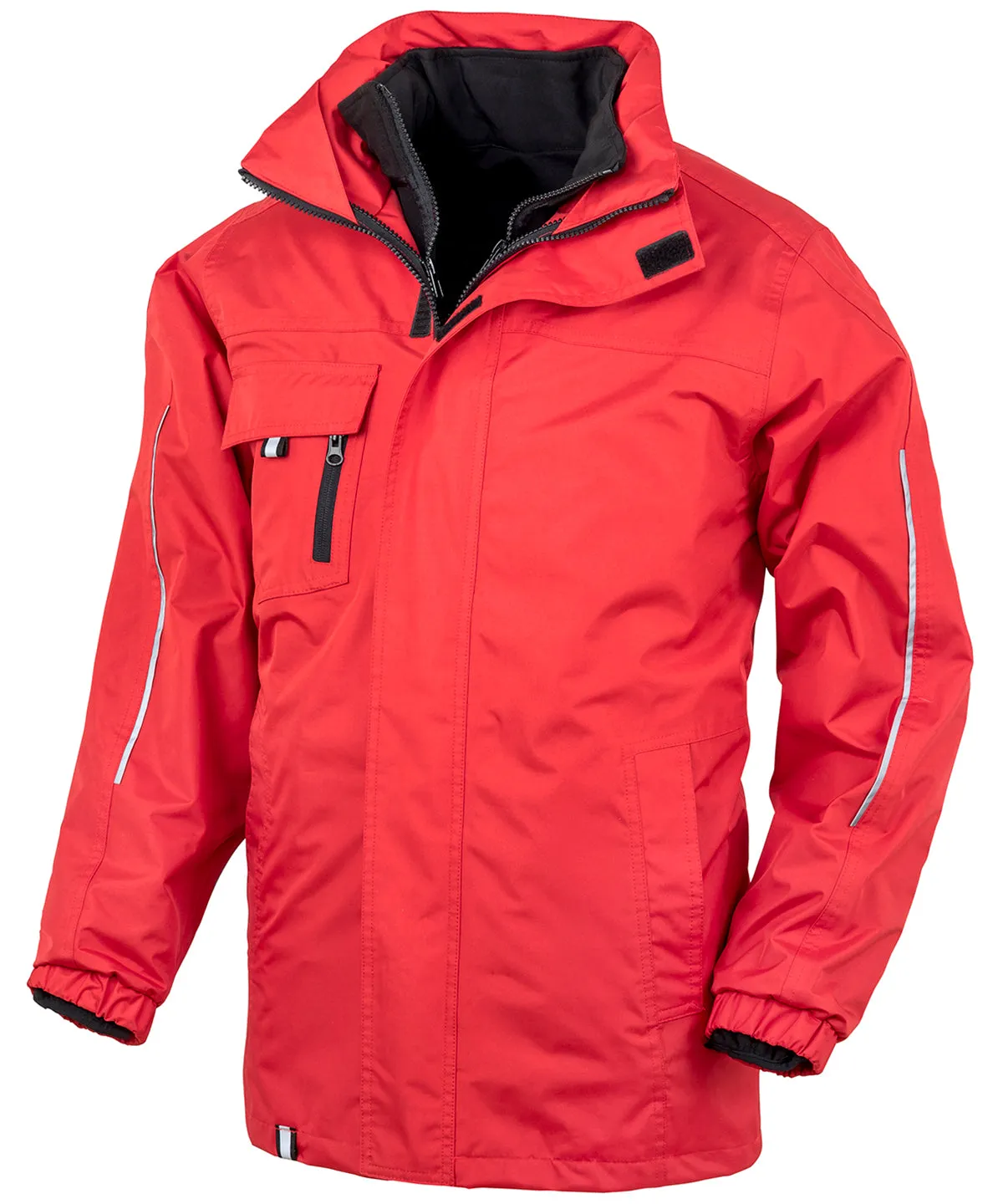 Red - 3-in1 CORE transit jacket with printable softshell inner