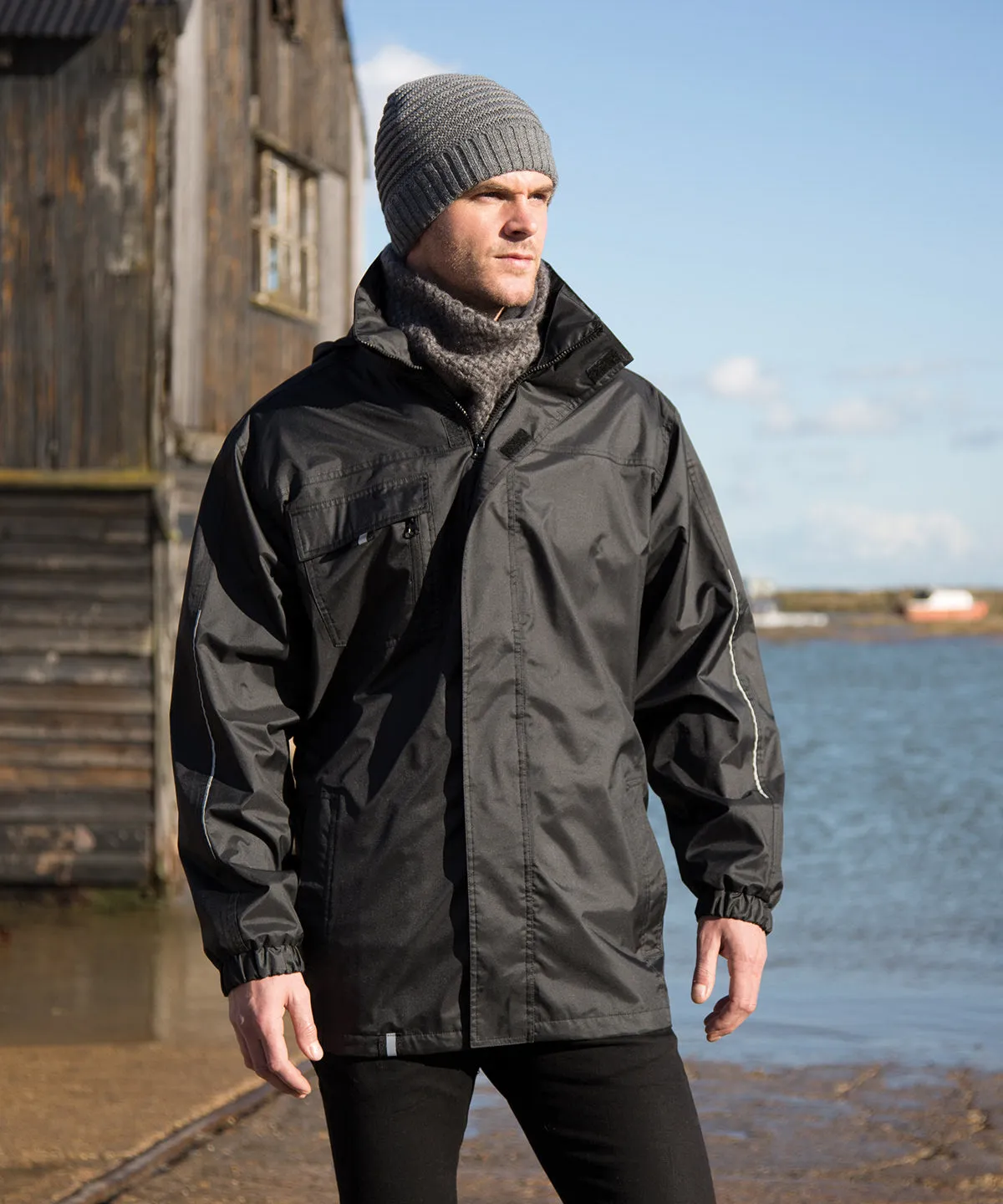 Red - 3-in1 CORE transit jacket with printable softshell inner