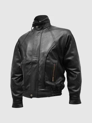 Size Medium Vintage Leather Bomber Jacket for Men