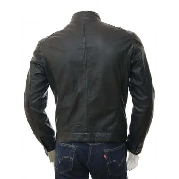 Slim Fit Spanking Patterned Designer Men's Leather Jacket Fashions