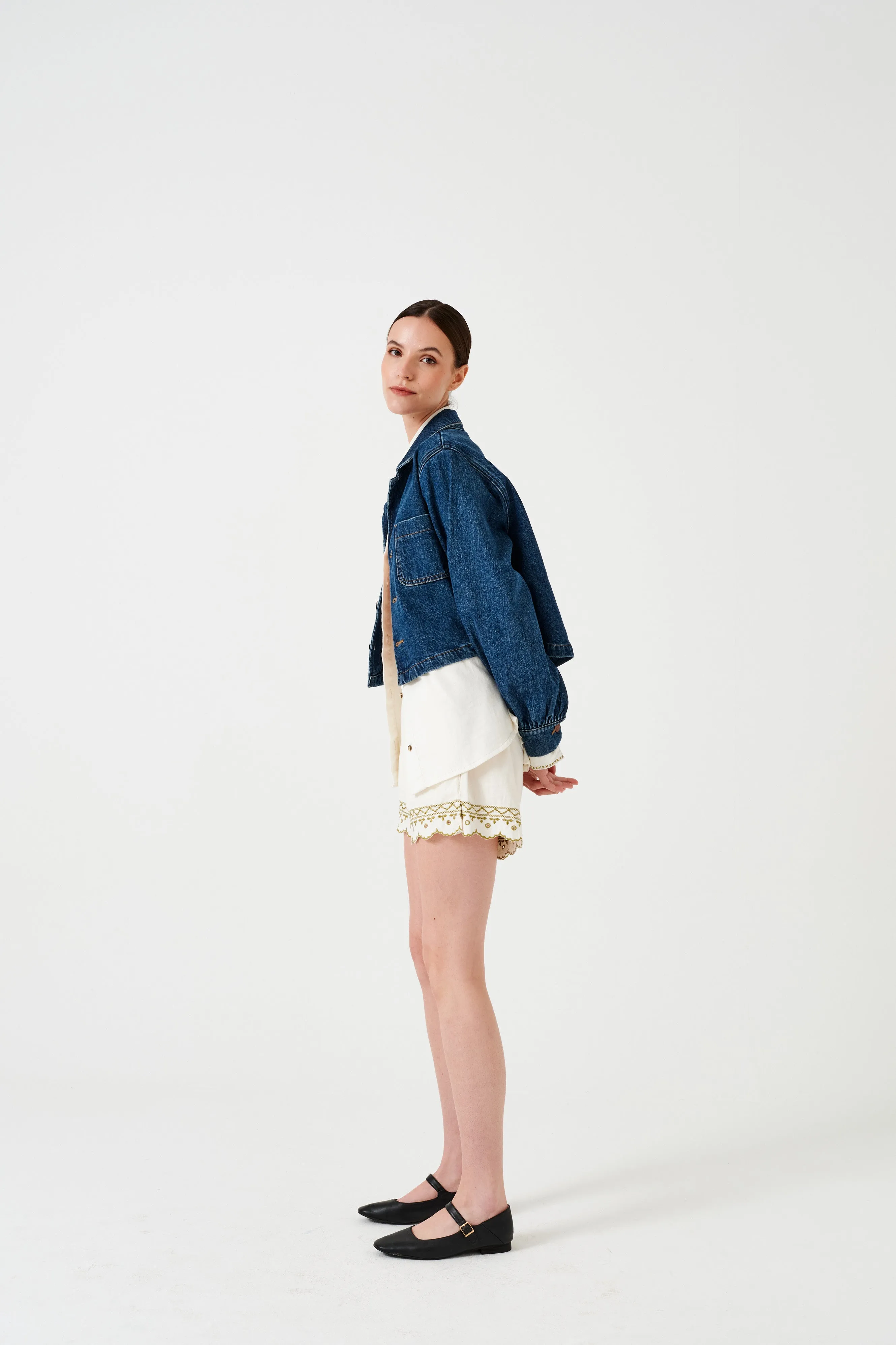 Sophie Short in Ecru Denim